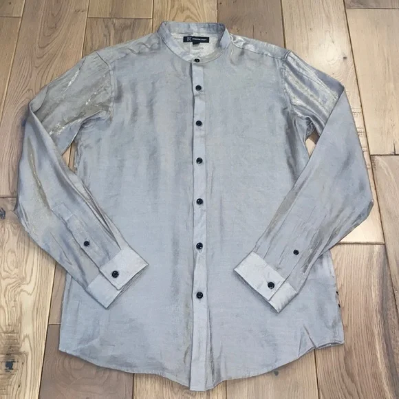 iridescent dress shirt Long sleeve men's dress shirt (M) in iridescent lavender blue plaid kokovenice.com